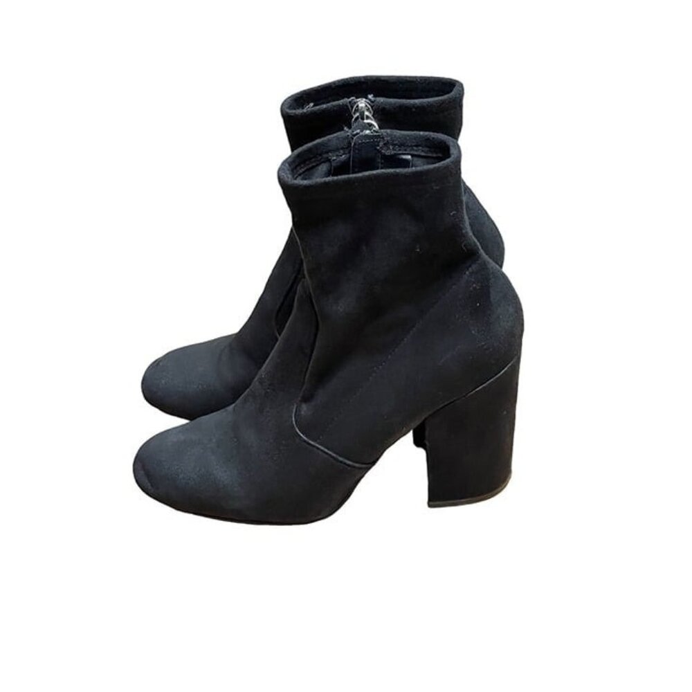 STEVE MADDEN.Women ankle black bloque heel color size 8.5.‎